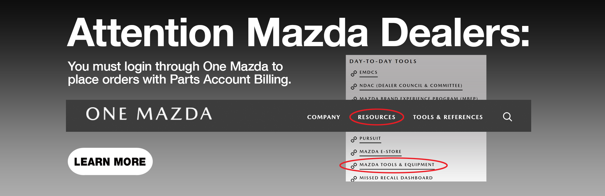 You gotta login through Mazda One